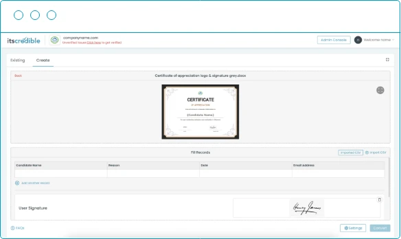 Delivery of Digital Certificates & Badges